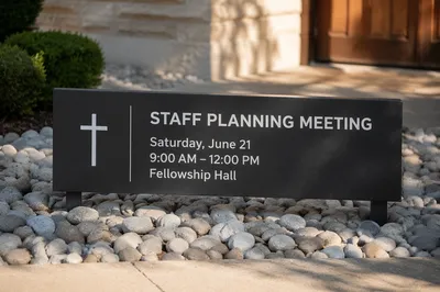 Church Staff Planning Meeting Notice Sign
