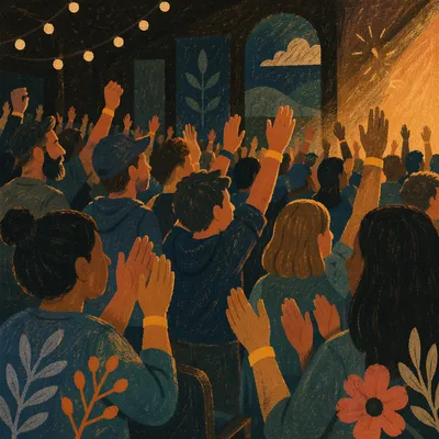 Church Talent Show Crowd Applause Scene