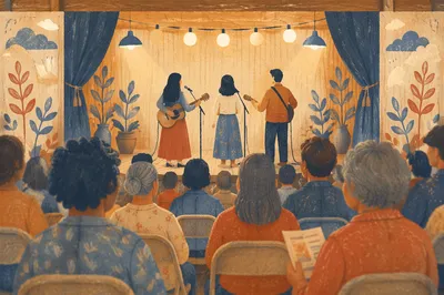 Church Talent Show Stage Before Audience