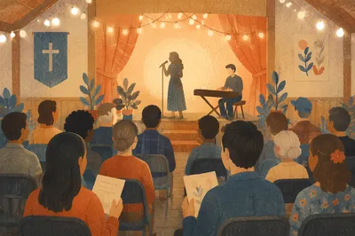 Church Talent Show Stage Before Audience