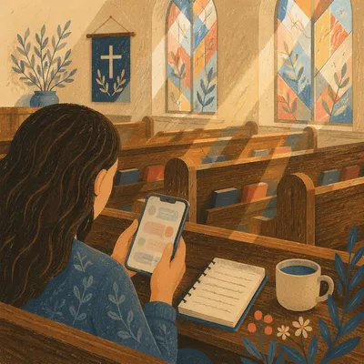 Prayer Request Message in Church Sanctuary
