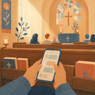 Prayer Request Text in Church Pew