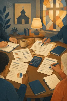 Church Stewardship Budget Meeting at Evening Table