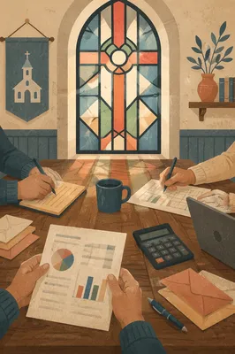 Church Treasurer Stewardship Meeting at Table