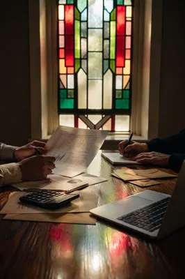 Church Treasurer Stewardship Meeting at Table