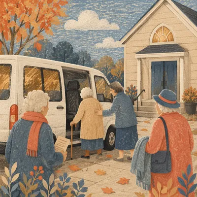 Church Van Welcoming Elderly Members