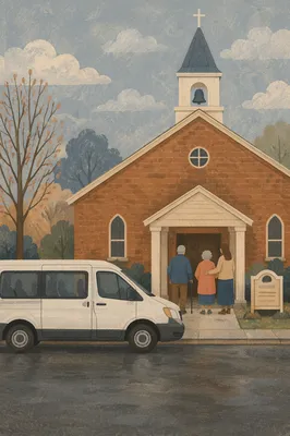 Church Van Welcoming Elderly Members