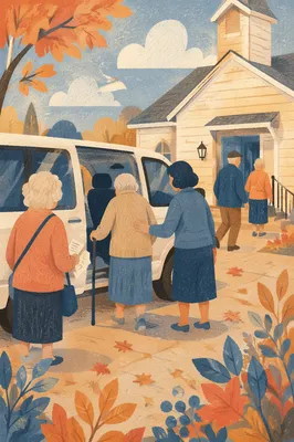 Church Van Welcoming Elderly Members
