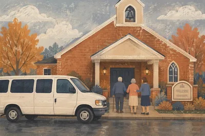 Church Van Welcoming Elderly Members