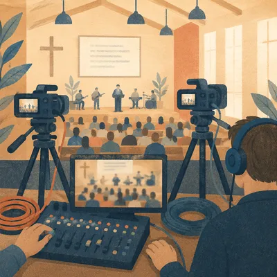 Church Media Team Filming Sunday Service
