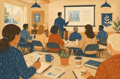 Church Volunteer Training in Warm Classroom