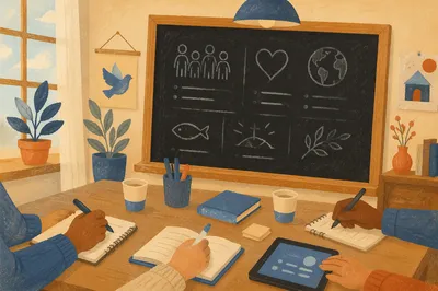 Church Volunteer Training in Warm Classroom