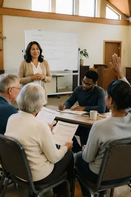 Volunteers Training in Bright Church Classroom