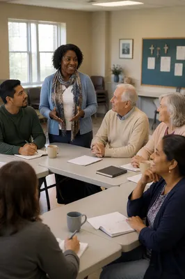 Adult Group Training Session in Classroom