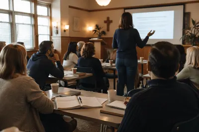 Church Volunteer Training in Warm Classroom