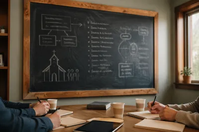 Church Volunteer Training Classroom with Chalkboard