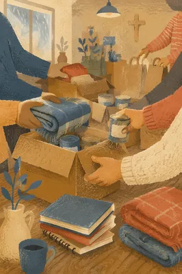 Church Volunteers Packing Care Supplies Together
