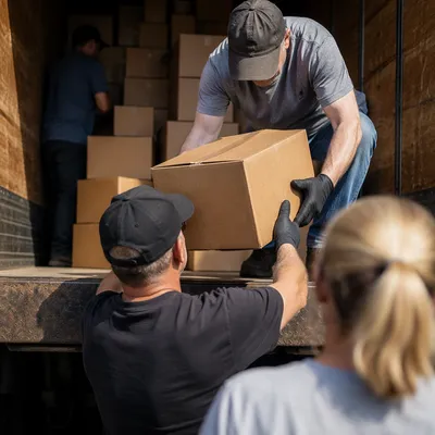 Church Volunteers Packing Community Supply Boxes