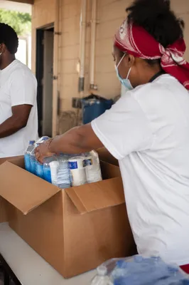 Church Volunteers Packing Emergency Relief Supplies