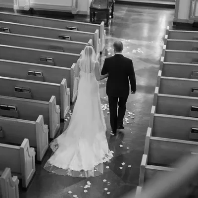 Black and White Church Wedding Aisle