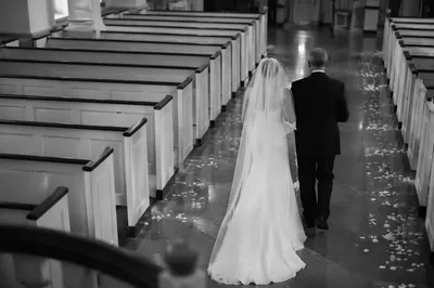 Black and White Church Wedding Aisle
