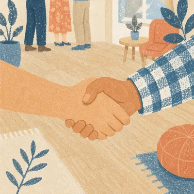 Warm Church Welcome Handshake Greeting