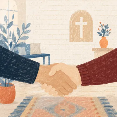 Warm Church Welcome Handshake
