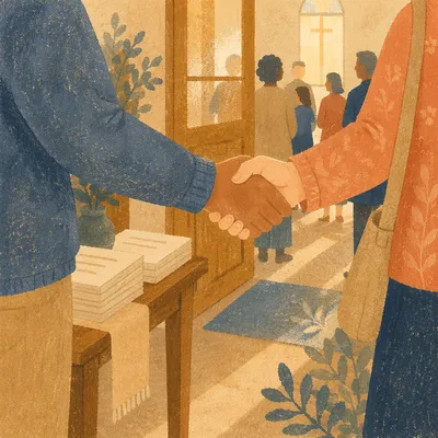 Warm Church Welcome Handshake