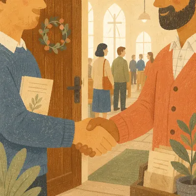 Warm Church Welcome Handshake