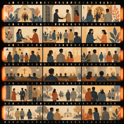 Church Welcome Handshake Film Contact Sheet