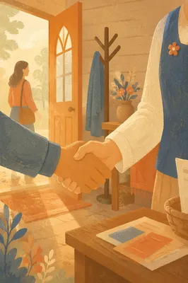 Warm Church Welcome Handshake at Chapel Door