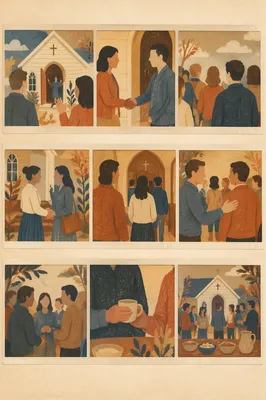 Warm Church Welcome Handshake Contact Sheet
