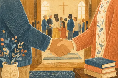 Warm Church Welcome Handshake