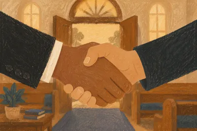 Warm Church Welcome Handshake