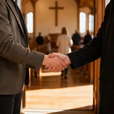 Warm Church Welcome Handshake