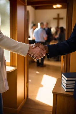 Warm Church Welcome Handshake