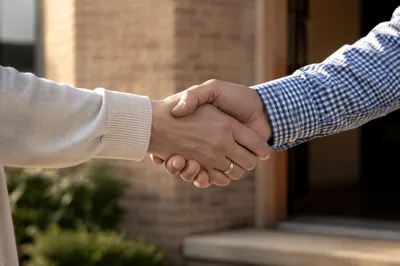 Warm Church Welcome Handshake at Entrance