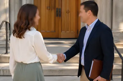 Warm Church Welcome Handshake at Entrance