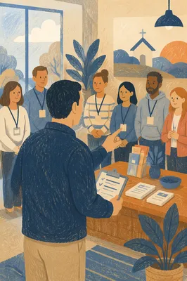 Church Welcome Team Training Orientation Scene