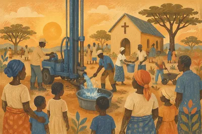 Church Well Drilling Project at Sunrise