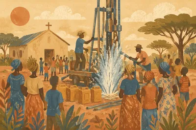 African Church Well Drilling for Clean Water