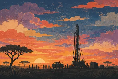 Church Clean Water Well Project at Sunset