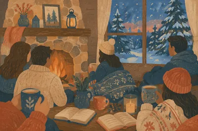 Cozy Winter Church Retreat Cabin Fellowship