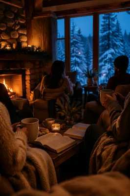 Warm Winter Church Retreat Cabin Fellowship