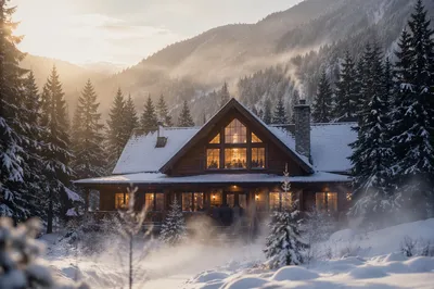 Cozy Winter Church Retreat Cabin Fellowship