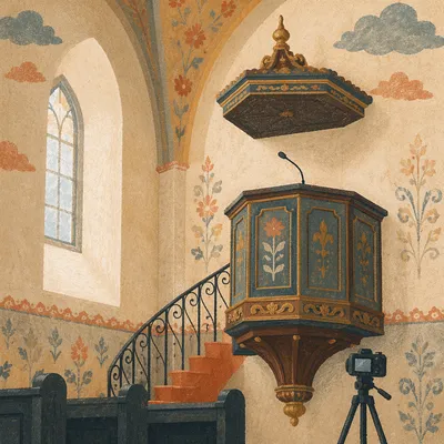 Historic Church Sanctuary Ready for Sermon Recording