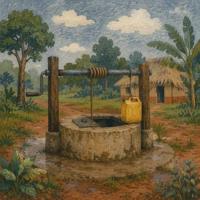 Rural Clean Water Well Mission Scene