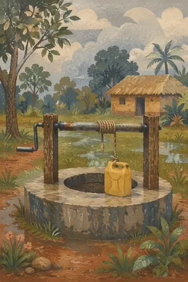 Rural Clean Water Well Mission Scene