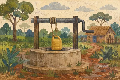 Rural Clean Water Well Mission Scene