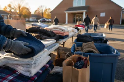 Church Parking Lot Clothing Donation Drive